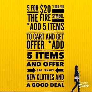 5 for $20! Look for the 🔥